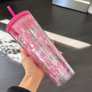 Starbucks Pink Monkey Tumbler with Straw